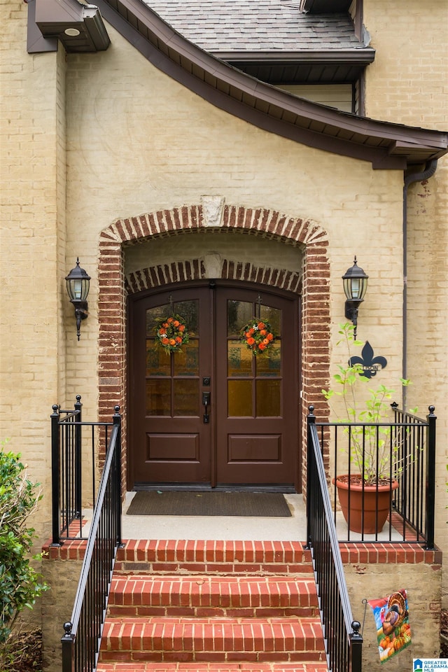 entrance to property with french doors