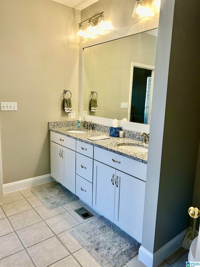 bathroom featuring vanity and tile patterned flooring