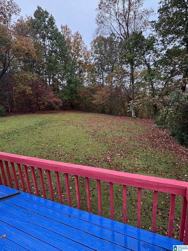 view of yard with a deck