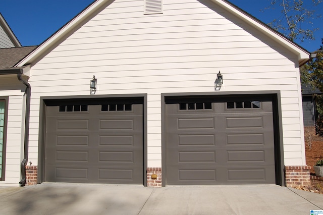 view of garage