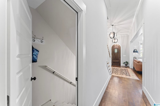 interior space featuring wood-type flooring