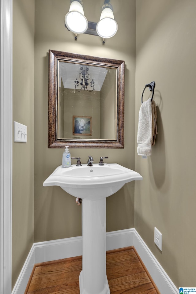 bathroom featuring hardwood / wood-style floors