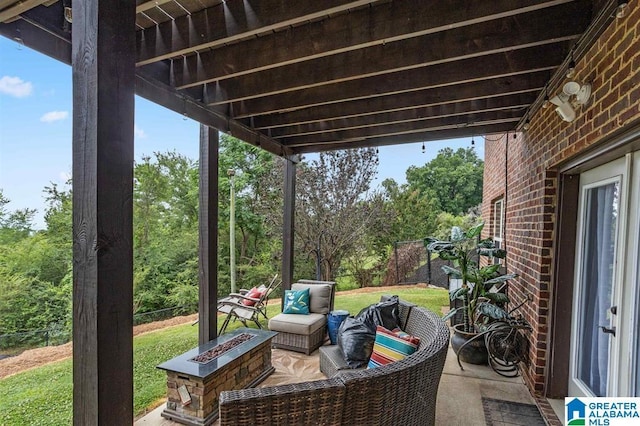 110 Sterling Lakes Dr, Helena, AL 35080 - view of patio featuring an outdoor fire pit