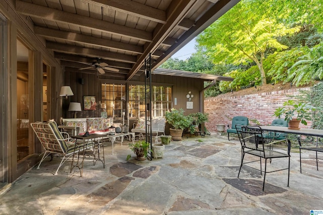 view of patio / terrace with ceiling fan