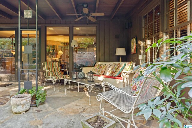 view of patio with ceiling fan