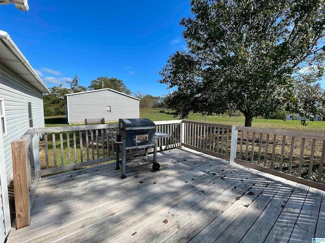 deck with a lawn