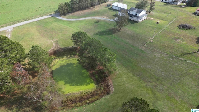 aerial view featuring a rural view