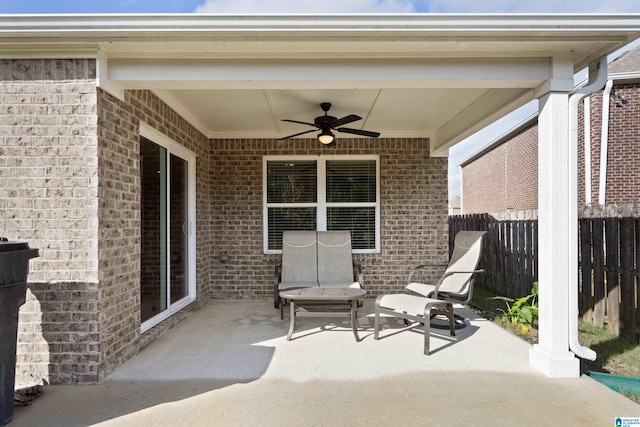 view of patio / terrace with ceiling fan