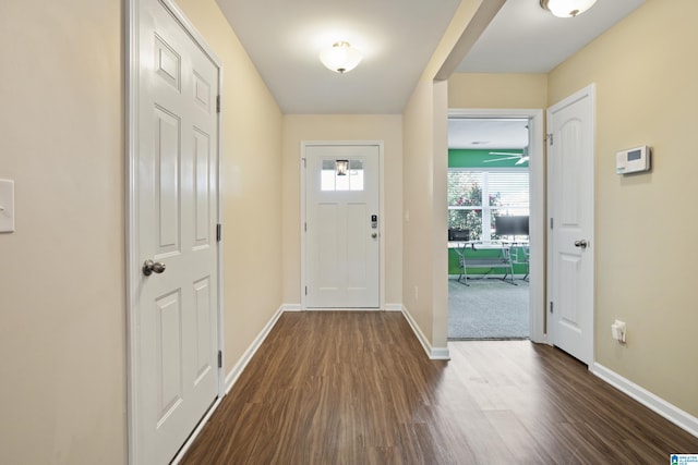 foyer featuring dark hardwood / wood-style flooring