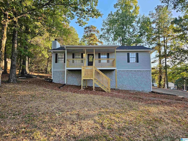 view of front of property with a porch