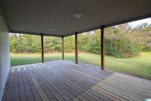 deck featuring a yard