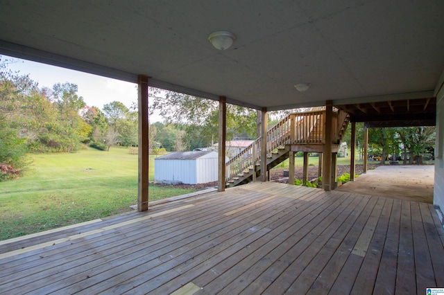 deck with a yard