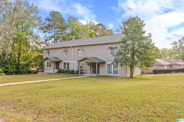 view of front of home with a front yard