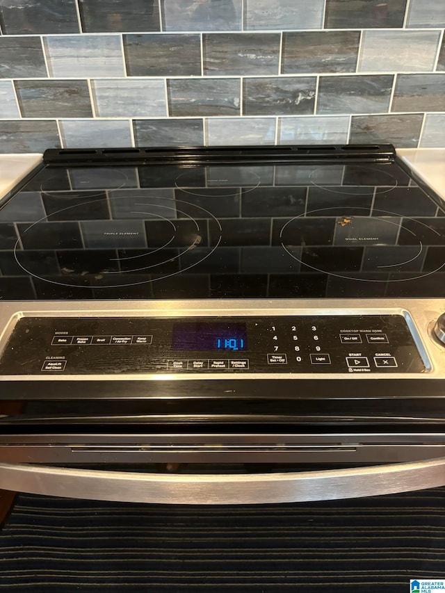 interior details featuring stainless steel stove