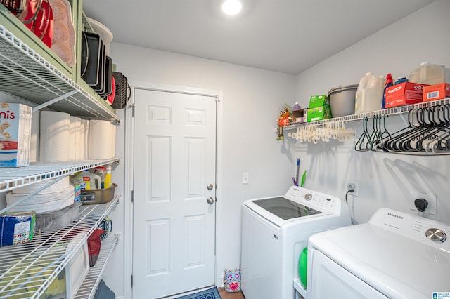 laundry area featuring washing machine and dryer