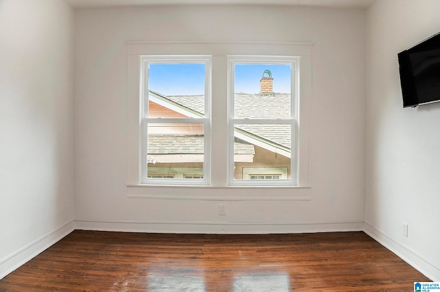 empty room featuring dark wood-type flooring