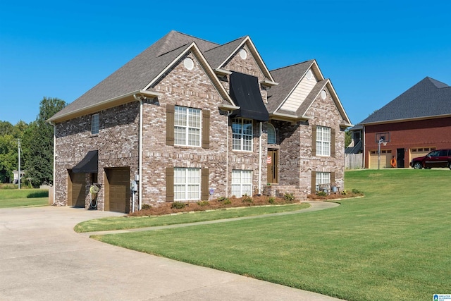 view of front of house featuring a front lawn