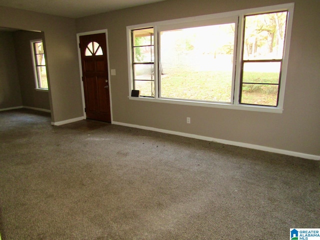 view of carpeted foyer