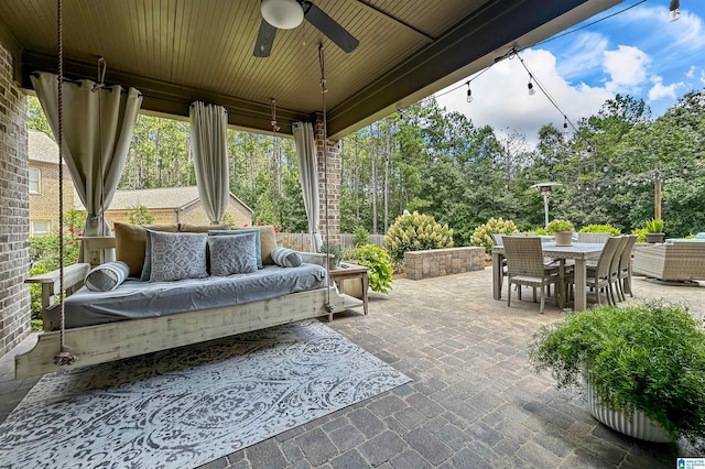 view of patio / terrace with ceiling fan