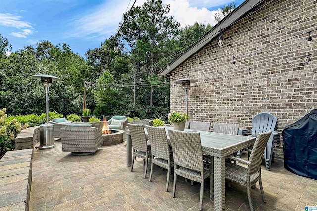 view of patio / terrace with a grill