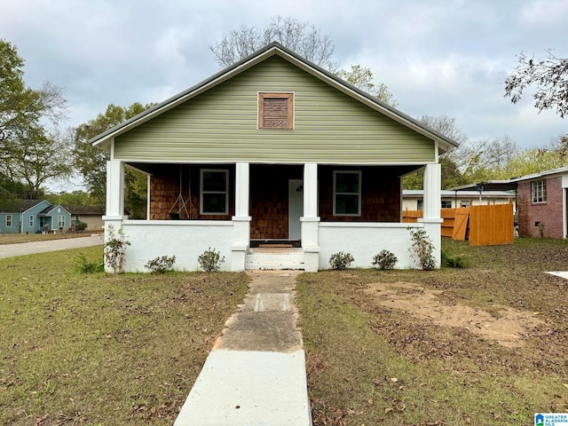 bungalow-style home with covered porch