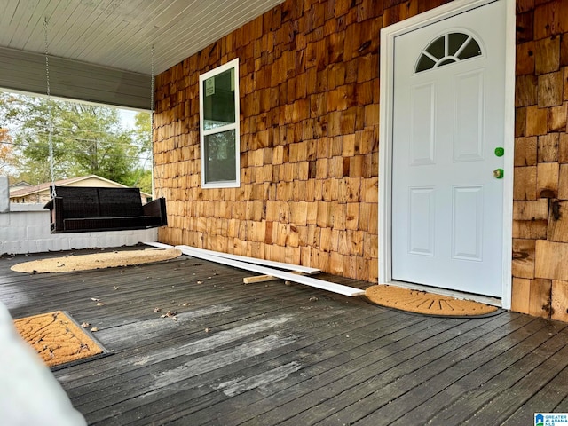 wooden deck with a porch