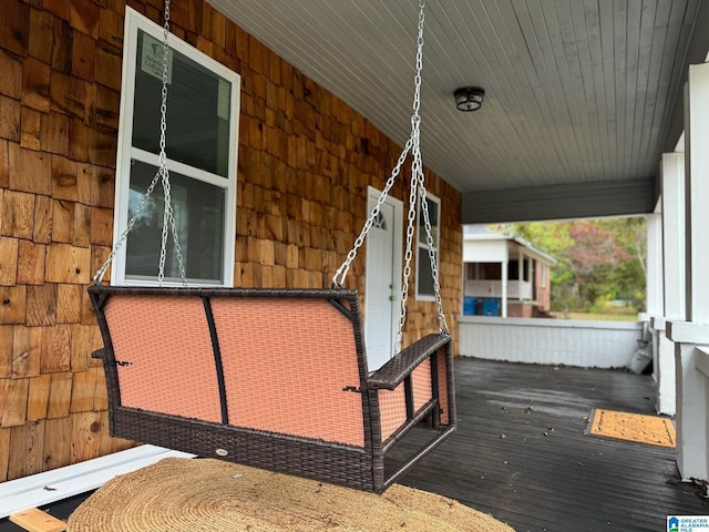 deck with covered porch