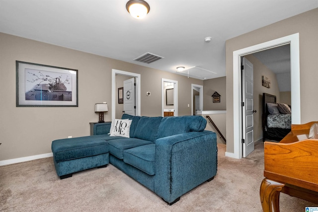 living room with carpet floors