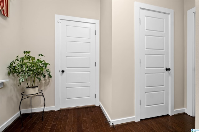 hall featuring dark hardwood / wood-style flooring