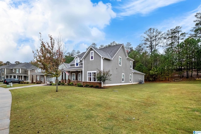 view of property exterior featuring a lawn