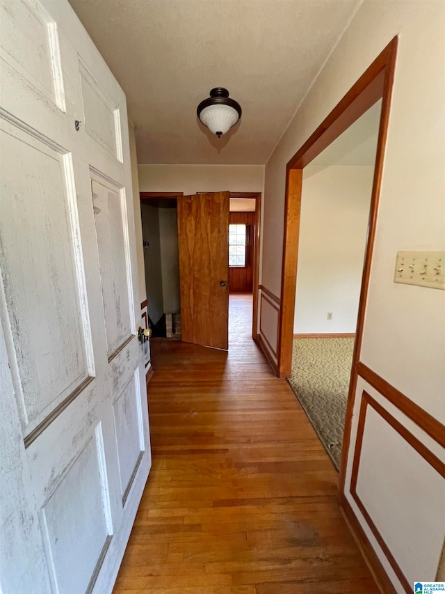 hall featuring wood-type flooring