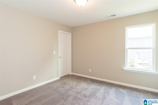 view of carpeted spare room