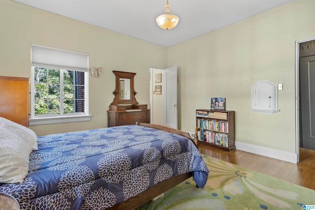 bedroom with hardwood / wood-style flooring