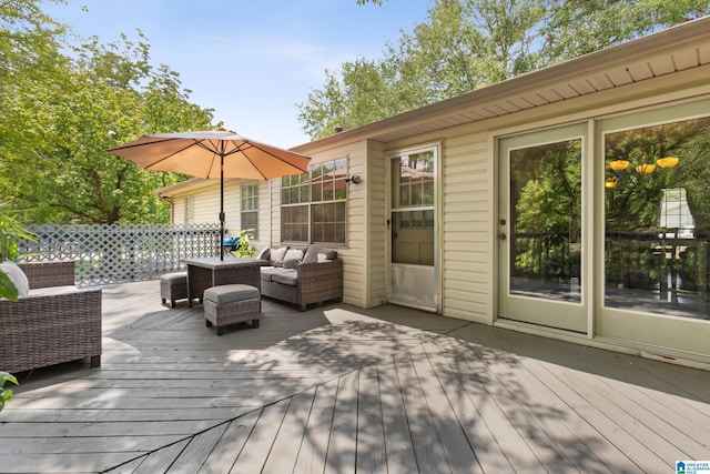 deck with outdoor lounge area