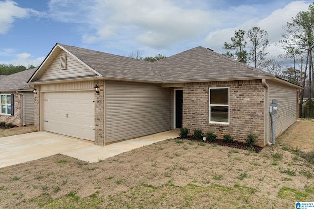 ranch-style home featuring a garage