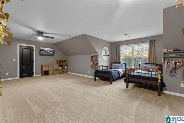 370 Pats Way, Springville, AL 35146 - living area featuring carpet, baseboards, and a ceiling fan