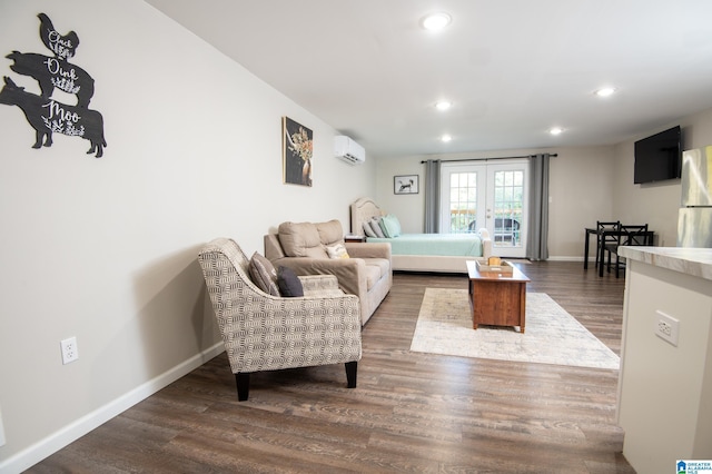 401 El Camino Real, Chelsea, AL 35043 - living area with recessed lighting, wood finished floors, baseboards, and a wall mounted air conditioner