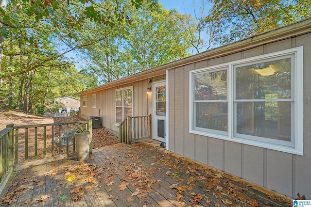 wooden deck with cooling unit