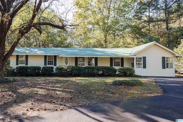 view of single story home