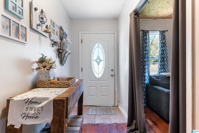 entryway featuring dark hardwood / wood-style flooring