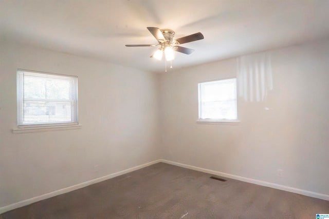 unfurnished room featuring ceiling fan