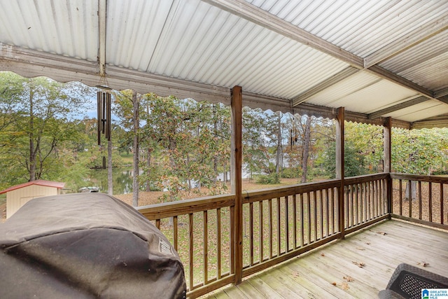 deck with grilling area