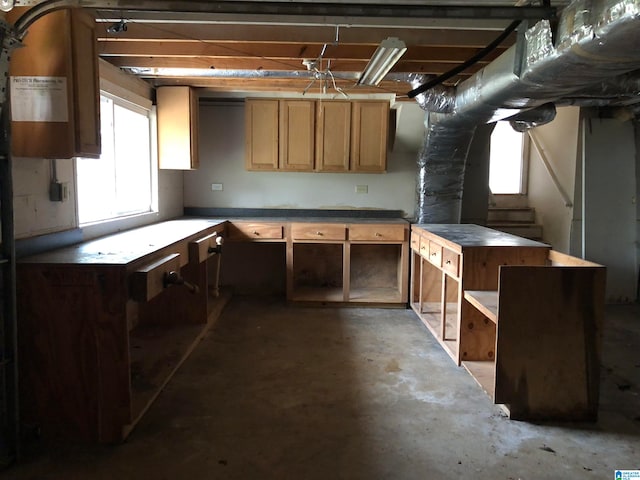 kitchen with concrete flooring