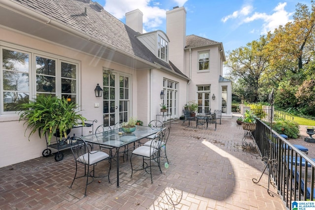 view of patio / terrace featuring french doors