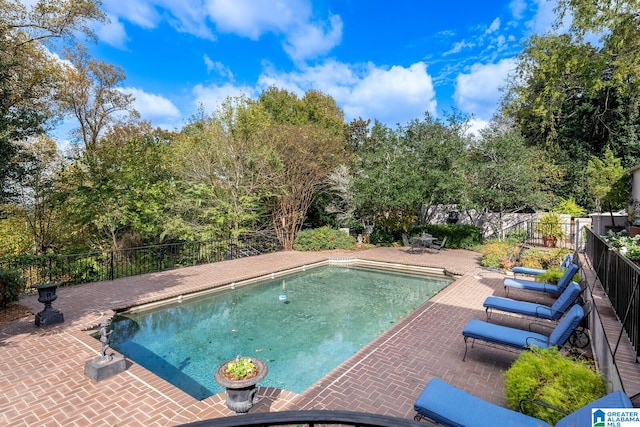 view of pool featuring a patio area