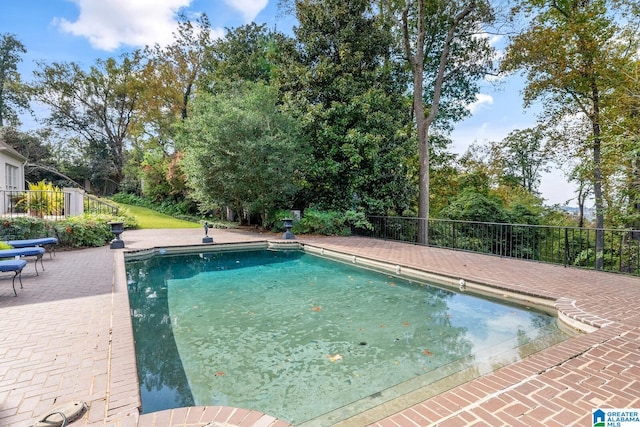 view of pool featuring a patio