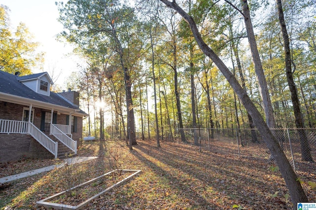 view of yard featuring a porch