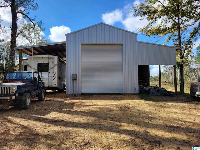 view of garage