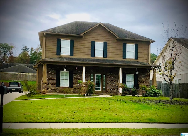 view of front of home featuring a front yard