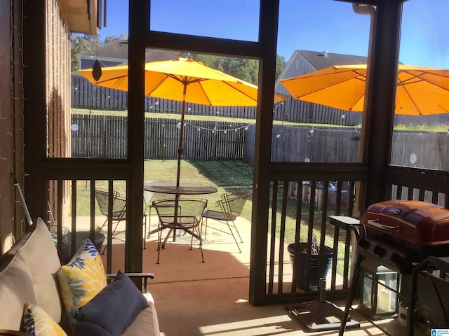 view of sunroom / solarium